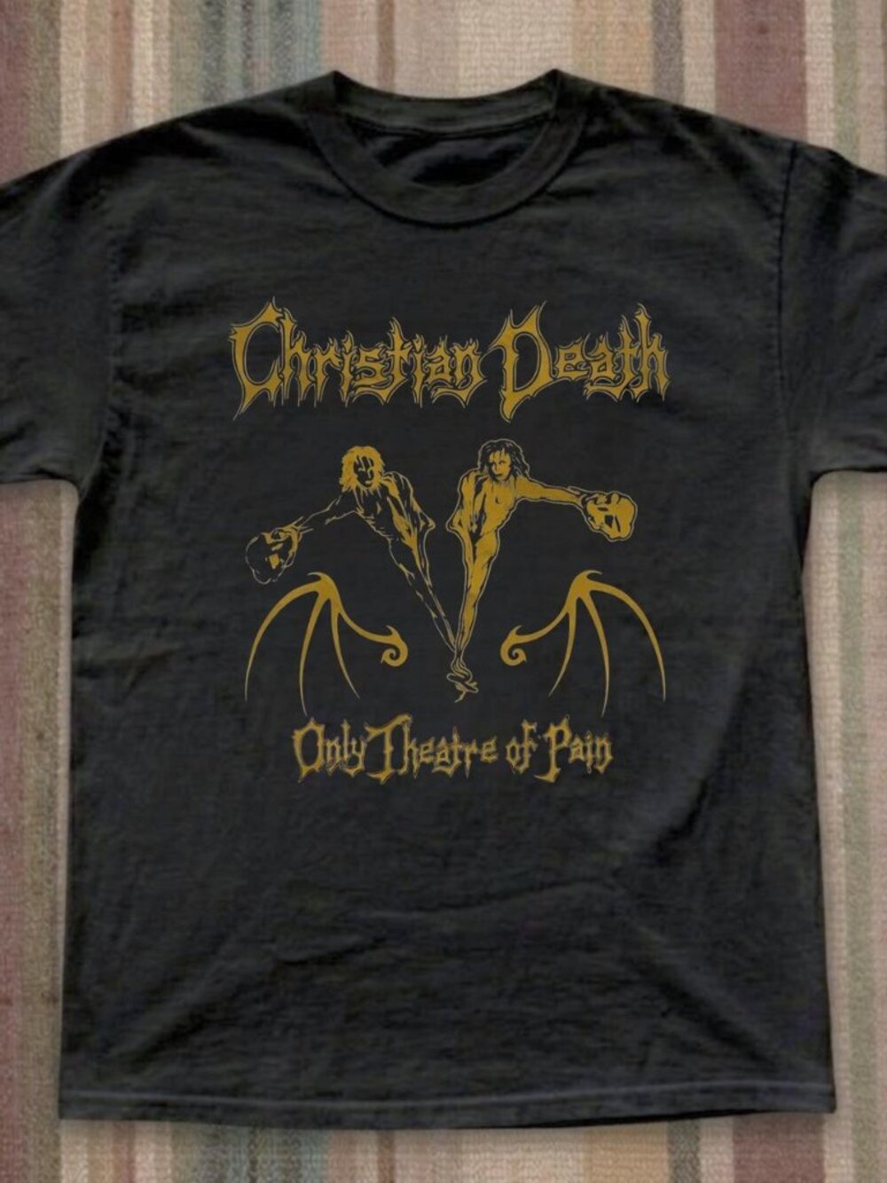Gildan Black Christian Death Only Theatre Of Pain Graphic T-Shirt